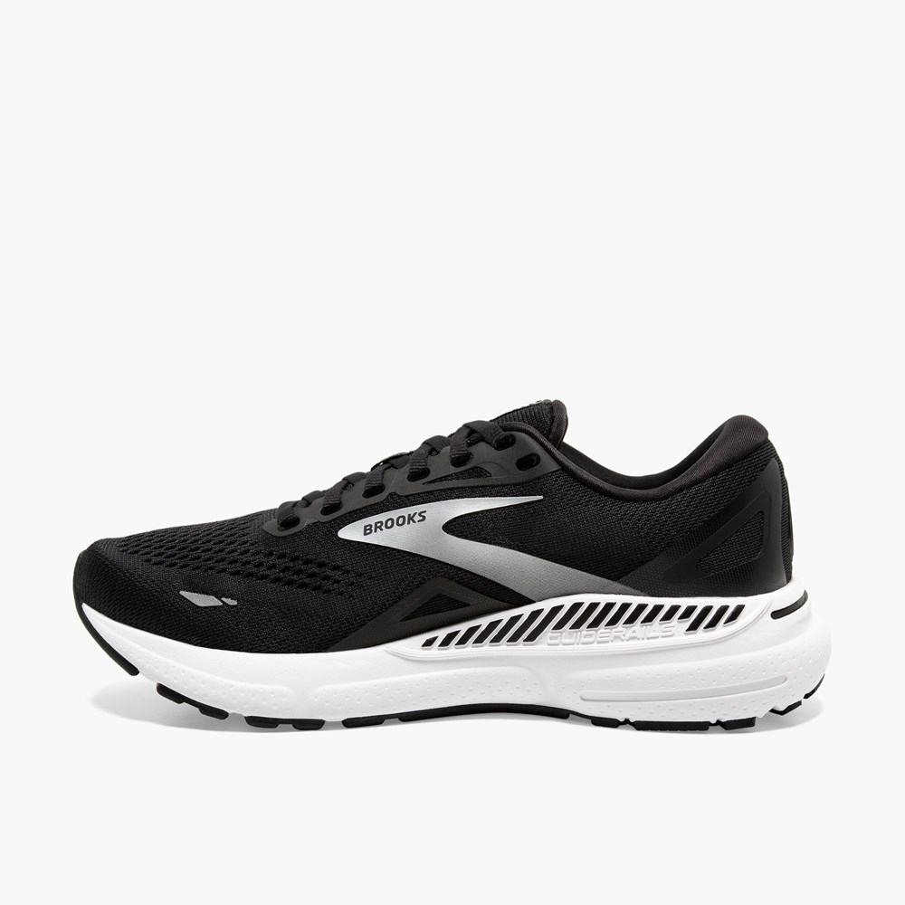 Chaussures Running Route Brooks Adrenaline GTS 23 Noir Blanche Argent Homme | YOV-7129671